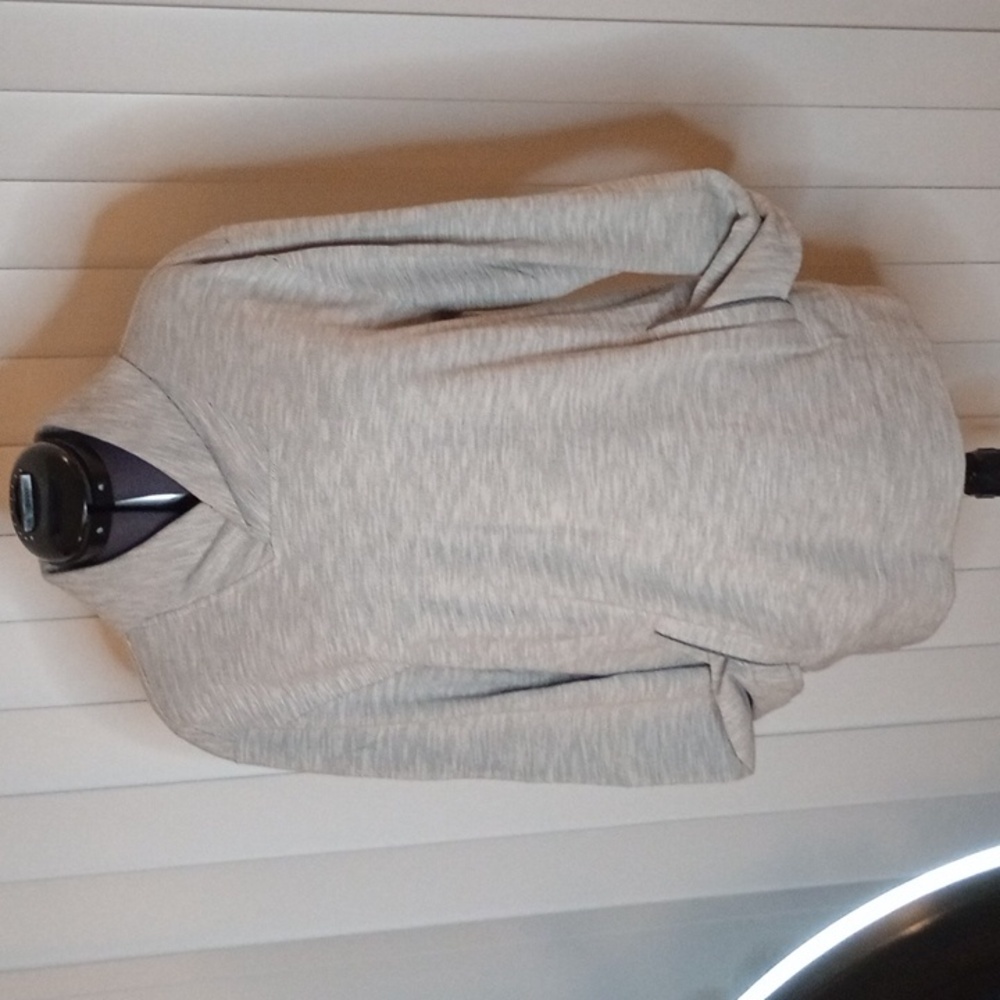 Grey fold over v neck collar sweater